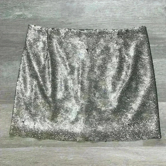 Free People one  Sequin Mini Skirt size 10 very nice condition - Picture 6 of 13